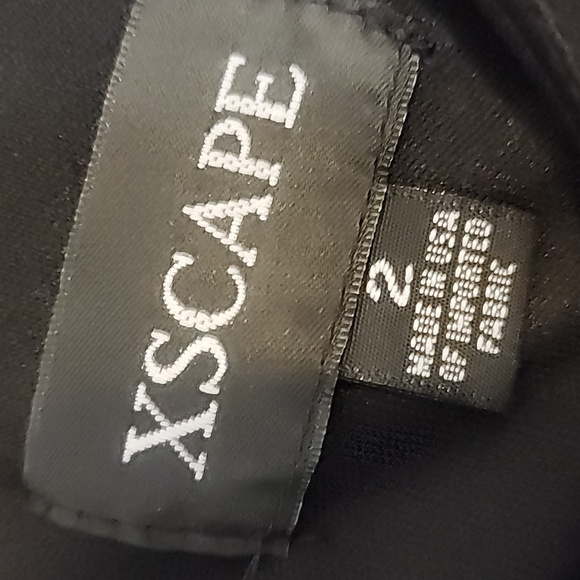 Party dress, prom, Xscape, size 2, spaghetti strap, mesh, floral, gold, pink - Picture 6 of 8